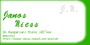 janos miess business card